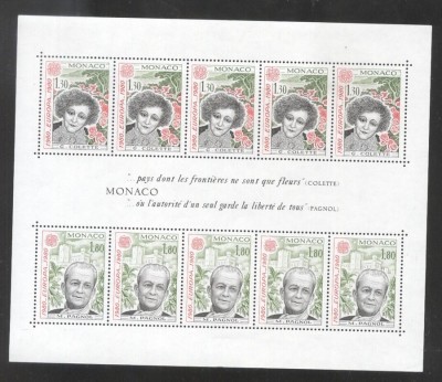 Monaco 1980 Europa CEPT Famous persons perf. sheet Mi.B16 MNH CA.026 foto