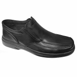Pantofi lati usori piele naturala negri talpa cusuta EPA