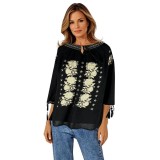 Bluza dama tip ie 257 negru/bej , marimea L