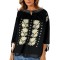 Bluza dama tip ie 257 negru/bej , marimea 4XL