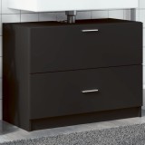 VidaXL Dulap de chiuvetă, negru, 78x37x59 cm, lemn prelucrat