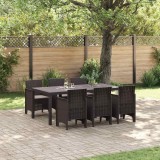 VidaXL Set de Dining pentru Grădină 7 pcs Maro 200 x 100 x 73 cm