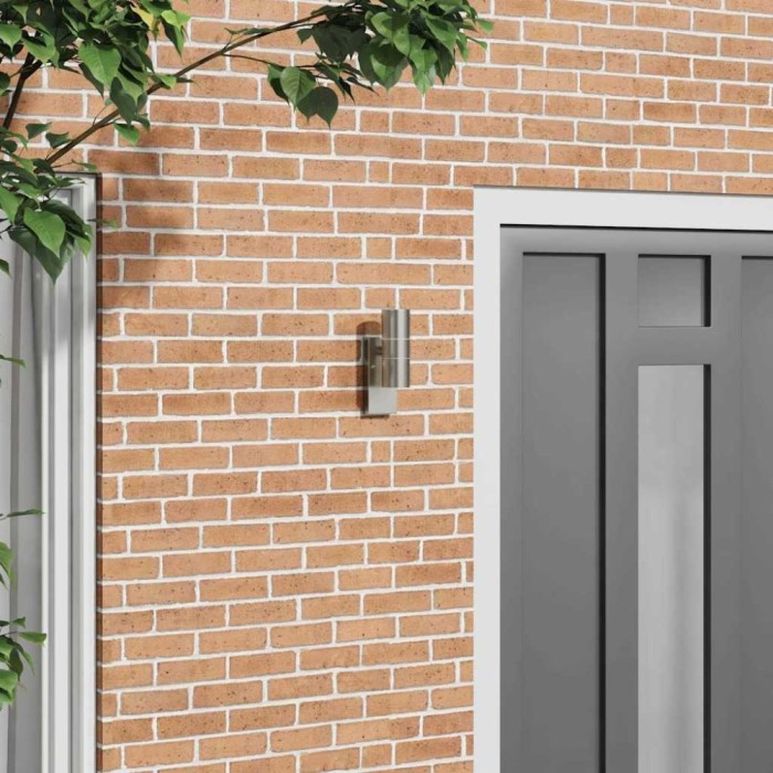 vidaXL Aplică de perete pentru exterior Argintiu 7 x 10 x 22 cm