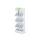 Ghivece decorative de flori, modular, alb, 4x1 L, set 4 buc,&nbsp;19.5x11.4x47.5 cm, Mini Cascade GartenVIP DiyLine, Prosperplast