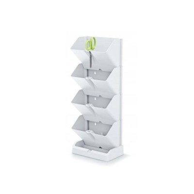 Ghivece decorative de flori, modular, alb, 4x1 L, set 4 buc,&amp;nbsp;19.5x11.4x47.5 cm, Mini Cascade foto