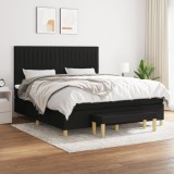 Cumpara ieftin Pat box spring cu saltea, negru, 160x200 cm, textil