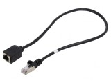 Prelungitor RJ45 0,5m Negru F/UTP Cat5e, Goobay