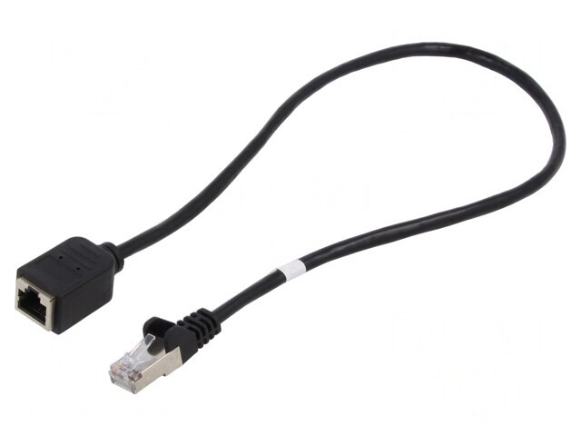 Prelungitor RJ45 0,5m Negru F/UTP Cat5e