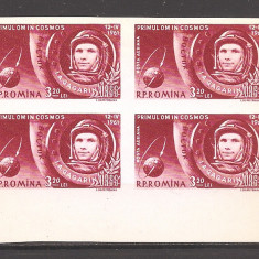 Romania 1961, LP 516 a - Primul om in Cosmos, Gagarin bloc de 4, NDT, MNH