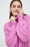 Cumpara ieftin Answear Lab pulover femei, culoarea roz, călduros, cu guler