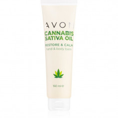 Avon Cannabis Sativa Oil Restore & Calm cremă de mâini și corp cu ulei de canepa 150 ml