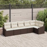 Cumpara ieftin Set de canapele pentru grădină 6 pcs Maro Rattan poli