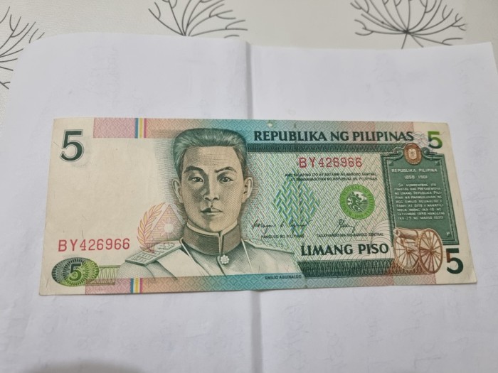 bancnota filipine 5 p 1985-94
