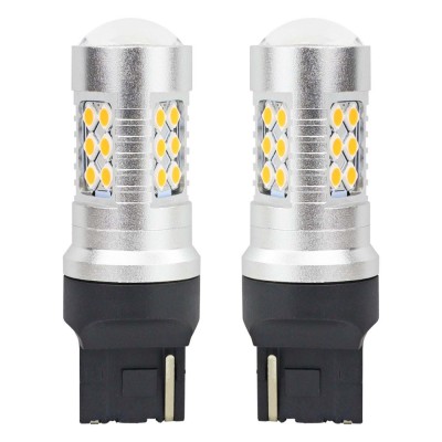 Set becuri auto cu LED CANBUS, 3030, 24SMD, compatibil T20, 7440, WY21W, foto
