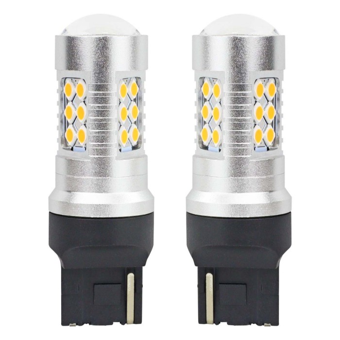 Set becuri auto cu LED CANBUS, 3030, 24SMD, compatibil T20, 7440, WY21W,