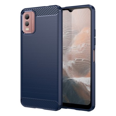 Husa pentru Nokia C32 - Techsuit Carbon Silicone - Blue foto