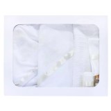 Cumpara ieftin Trusou Botez 6 piese personalizat cu broderie - &quot;Cu drag de la Nasi&quot; - Ingeras - ALB - IVOIRE - TB110