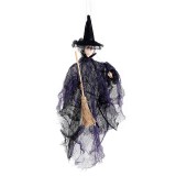 Figurina Halloween Vrajitoare Befana textil multicolor cm 13 x 32 H