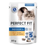 Hrana umeda pentru pisici, Perfect Fit Indoor, adult, carne de pui, 85g, pisici de apartament
