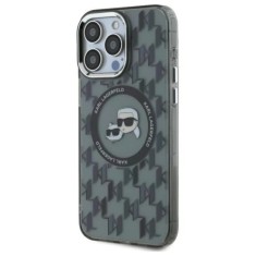 Husa pentru iPhone 16 Pro - Karl Lagerfeld IML MagSafe (KLHMP16LHMCKMHK) - Monogram Karl&amp;Choupette Head