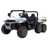 Masinuta electrica fermier, 4x45W, 12V/10Ah, panou audio, portbagaj basculant, FARMER TRUCK SPEED 900, alb