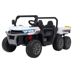 Masinuta electrica fermier, 4x45W, 12V/10Ah, panou audio, portbagaj basculant, FARMER TRUCK SPEED 900, alb