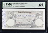 100.000 lei Mai 1947 PMG64 UNC bancnota gradata