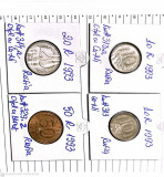 Monede rusia 4 buc 1993/ 10r+10r+20r+50r circulatie, Europa