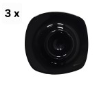 Set 3 suporturi de ou, tip farfurie, 12 cm, Negru