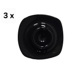 Set 3 suporturi de ou, tip farfurie, 12 cm, Negru