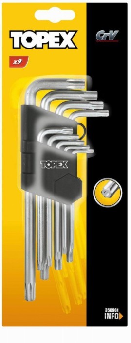 Set 9 chei lungi TORX, CrV