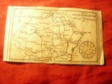 HARTA CFR 1923 de buzunar - cu 3 Reclame verso , 13,2x7,5cm