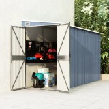 vidaXL Șopron Grădină Montaj Perete Gri 118x288x178cm Oțel Galvanizat Magazie Unelte Mobilier Exterior