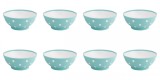 Set boluri, 8 piese, 750 ml, Plastic, Verde deschis