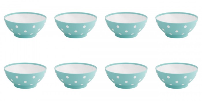 Set boluri, 8 piese, 750 ml, Plastic, Verde deschis