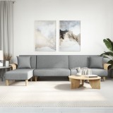 vidaXL Canapea extensibilă &icirc;n formă de L gri 279x140x70 cm catifea