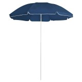 vidaXL Umbrelă de soare de grădină, st&acirc;lp din oțel, albastru, 180 cm 315541