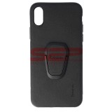 Husa iPhone X/XS Hoco Leather TPU, Protectie Premium, Maro/Negru