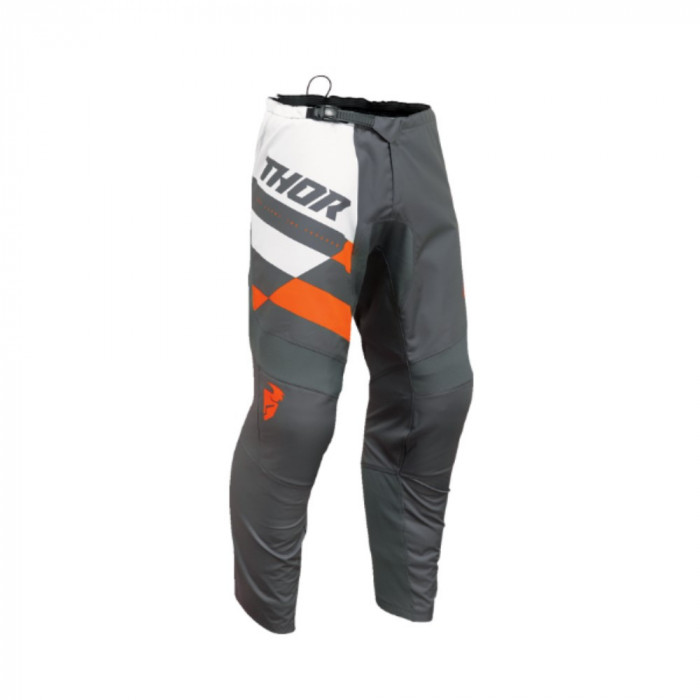 Pantaloni Motocross/Enduro Thor Sector Checker gri cu portocaliu