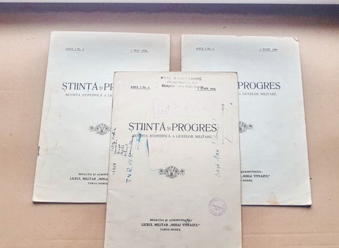 F901-I-Stiinta si Progres-Editie 1934-Mai-Iunie-Iulie 3 buc. Pret pe lot.