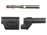 Mufă Banană 4mm 45A 600VAC Neagră Cupru Beriliu