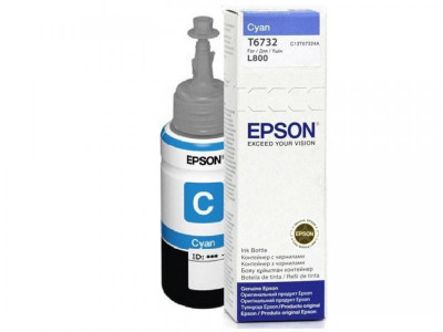 Epson t6732 cyan inkjet bottle foto