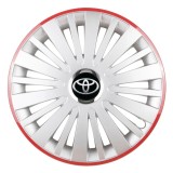 Cumpara ieftin Set 4 Capace Roti Autohelix MSA&reg;, potrivite jantelor de R16, pentru Toyota, model falcon argintiu cu rama rosie