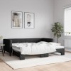 VidaXL Pat de zi cu extensie, negru, 90x190 cm, textil 3196590
