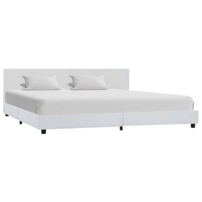 vidaXL Cadru de pat, alb, 180x200 cm, piele ecologică 284767