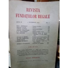 Revista Fundatiilor Regale Anul II 1 Noiembrie 1935 Nr. 11