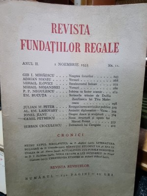Revista Fundatiilor Regale Anul II 1 Noiembrie 1935 Nr. 11 foto