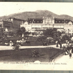 AD 124 C. P. VECHE -NICE - LE CASINO MUNICIPAL- ANIMATIE -FRANTA -CIRCULATA 1918