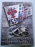 I.067 INSIGNA C.O.N.I. F.G.51 FESTE E CONCORSI GINNASTICI INTERNAZ. FIRENTE 1951