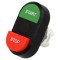 Comutator dublu 22mm roșu/verde